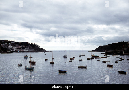 lots of boats in the sea, hillsides Stock Photo