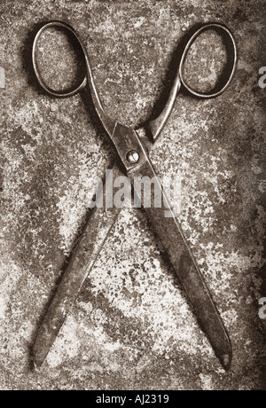 OLD METAL DECORATING SCISSORS Stock Photo