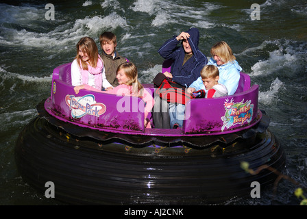 Rumba Rapids Ride, Calypso Quay, Thorpe Park Theme Park, Chertsey, Surrey, UK England Stock Photo