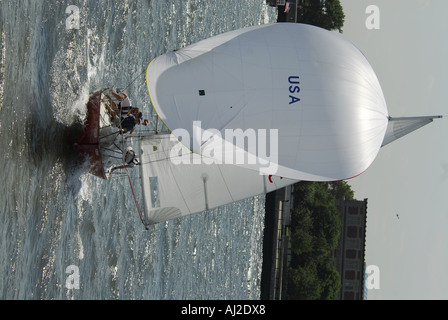 Manhattan Sailing School is the largest and most active sailing school in the tri state region From end of May to end of Septemb Stock Photo