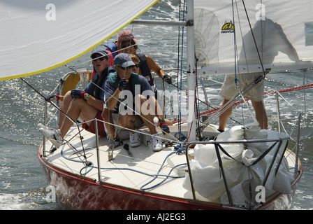 Manhattan Sailing School is the largest and most active sailing school in the tri state region From end of May to end of Septemb Stock Photo