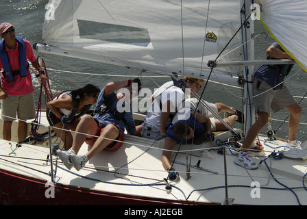 Manhattan Sailing School is the largest and most active sailing school in the tri state region From end of May to end of Septemb Stock Photo