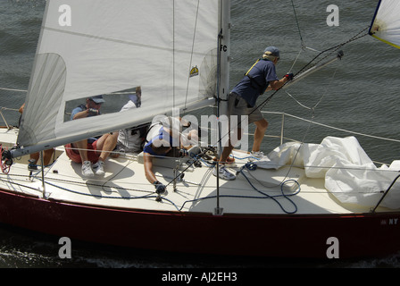 Manhattan Sailing School is the largest and most active sailing school in the tri state region From end of May to end of Septemb Stock Photo