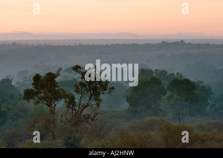 Dawn over Masai Mara Game Reserve, Kenya Stock Photo