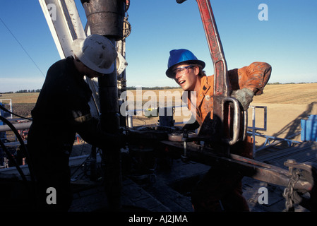 Canada Alberta MR Ron Bull works on Cactus Drilling Co oil rig on ...