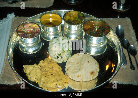 South India Kerela Local Caption Village Life Local Style cooking Thali Stock Photo