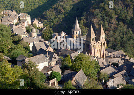 The village of Conques in Aveyron France Stock Photo