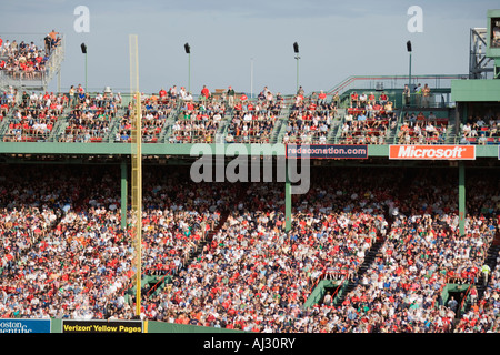 Pesky pole and crowd at Fenway Park, home of the Boston Red Sox, 2007 World Series Champions Stock Photo