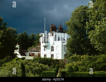 House known as the Admirals House in Hampstead London UK under a stormy sky Stock Photo