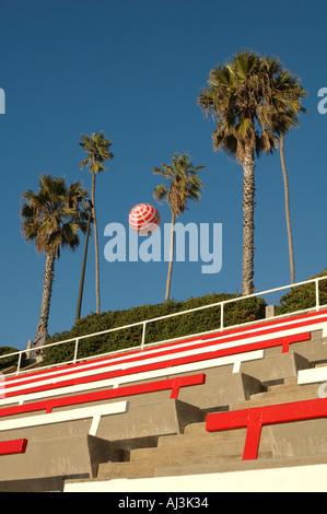 Ball Bouncing Down Bleachers Stock Photo