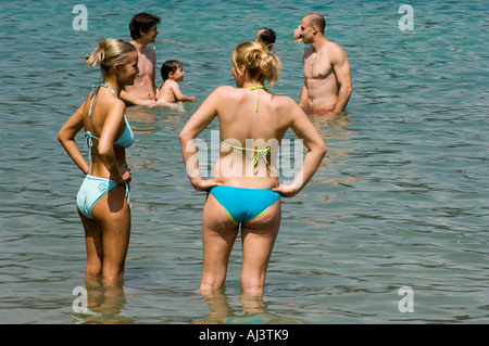 Swimming in Lake Bled, Slovenia Stock Photo