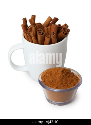 Cinnamon Sticks and Ground Cinnamon Stock Photo