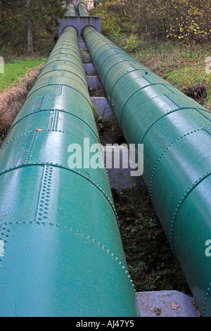 Water pipe system at Bonnington Power Station Lanark Hydro Electric Scheme Scotland Stock Photo