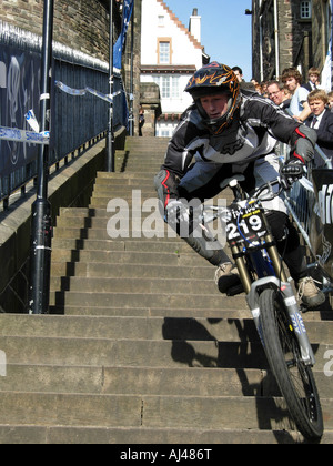 Urban mountain bike racing in Edinburgh Scotland 2007 Stock Photo