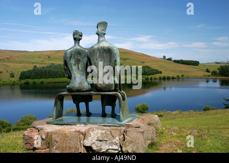 King and Queen Sculpture by Henry Moore at Glenkiln Reservoir Dumfries and Galloway Scotland Stock Photo