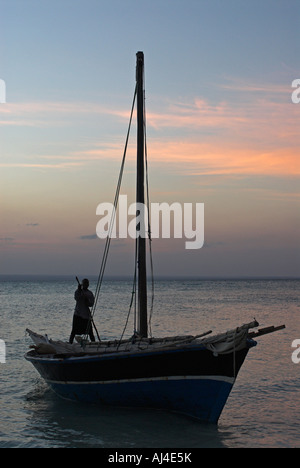 Dhau in the Indian Ocean, Quirimbas Islands, Mozambique, Africa Stock Photo