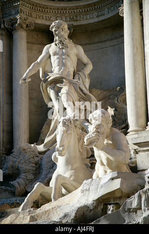 Detail of Sculpture On The Trevi Fountain, Rome, Italy Stock Photo
