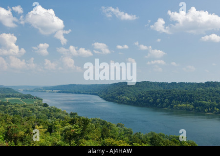 View of Ohio River Southern Indiana and Matthew E Welsh Bridge from ...