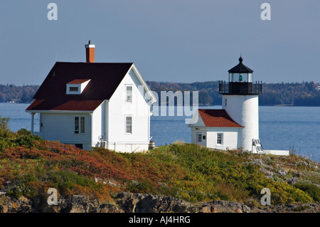 Curtis Island Lighthouse Near Camden Maine Stock Photo