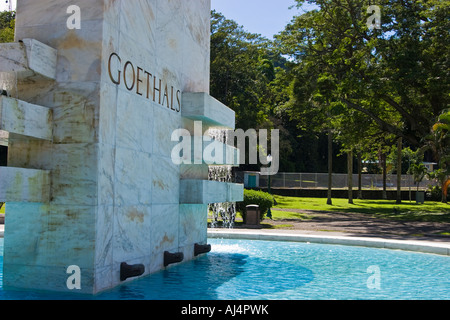 Marble monument to the memory of George W. Goethals. Finished on March 31, 1954. Panama Canal, Panama Stock Photo