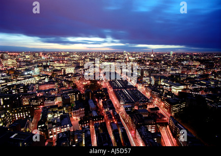 london panoramic night view barbican england uk Stock Photo