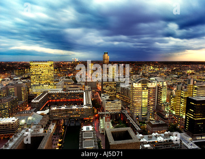 london panoramic night view barbican england uk Stock Photo