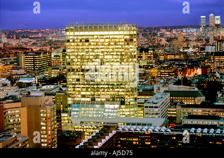 london panoramic night view barbican england uk Stock Photo