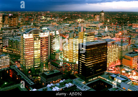 london panoramic night view barbican england uk Stock Photo