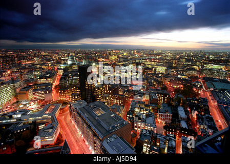 london panoramic night view barbican england uk Stock Photo