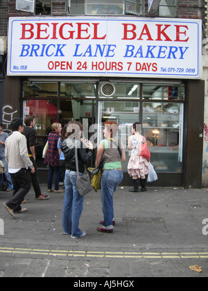 The bagel bake bagel shop on Brick lane London England. Stock Photo