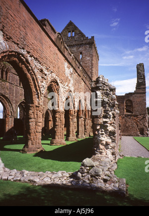 View through the arches on the south side of the nave of Sweetheart Abbey Church in New Abbey, Dumfries and Galloway, Scotland. Stock Photo
