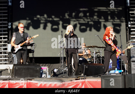 B-52's performing at Lovebox Festival, Victoria Park, Hackney, London, UK Stock Photo