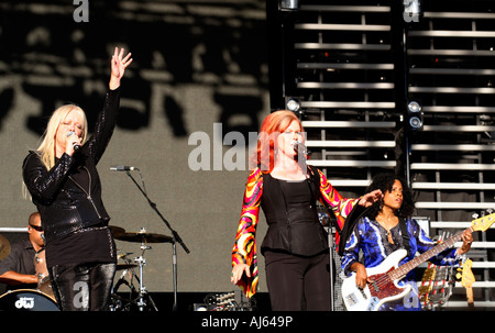 B-52's performing at Lovebox Festival, Victoria Park, Hackney, London, UK Stock Photo