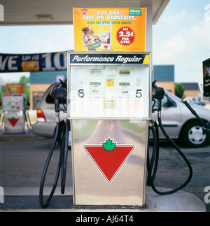 Petrol pump on a gas station forecourt in Fort Erie Ontario Canada Stock Photo
