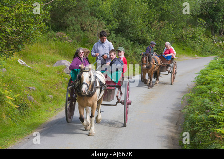 Tourists in Jaunting Car 'Gap of Dunloe' County Kerry Ireland Stock Photo