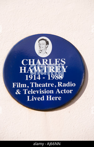 UK Kent Deal Old Town Middle Street blue plaque commemorating Carry on comic film Actor Charles Hawtrey Stock Photo