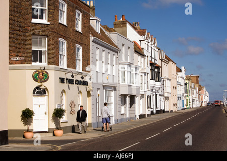 UK Kent Deal Beach Street colourfuly painted seafront properties Stock Photo