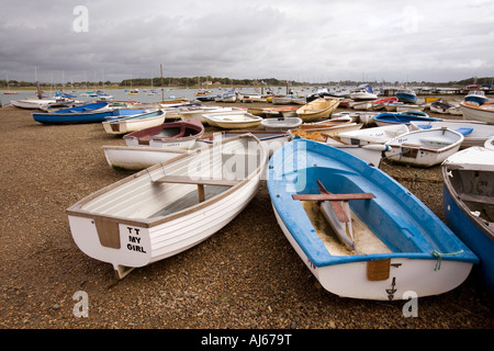 West Sussex Manhood Peninsula Itchenor boats in Chichester Harbour at low tide Stock Photo