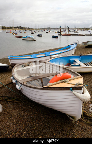 West Sussex Manhood Peninsula Itchenor boats in Chichester Harbour at low tide Stock Photo