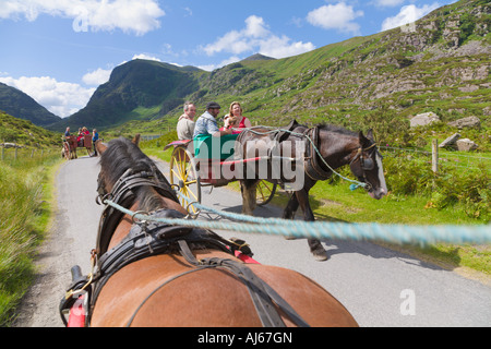 Horse and Jaunting Cars 'Gap of Dunloe' County Kerry Ireland Stock Photo