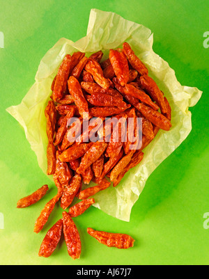 DRIED RED CHILLIES Stock Photo