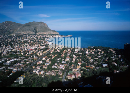 View of Mondello Palermo Sicily Italy Stock Photo