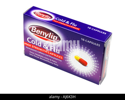 Benylin Cold and Flu Capsules Stock Photo