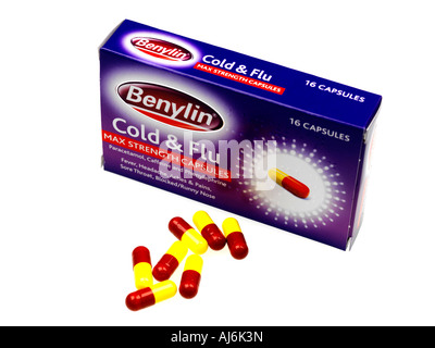 Benylin Cold and Flu Capsules Stock Photo