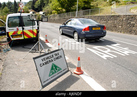 Car Tax Camera Checkpoint in a DVLA operation in South Wales UK GB Stock Photo