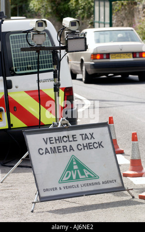 Car Tax Camera Checkpoint in a DVLA operation in South Wales UK GB Stock Photo