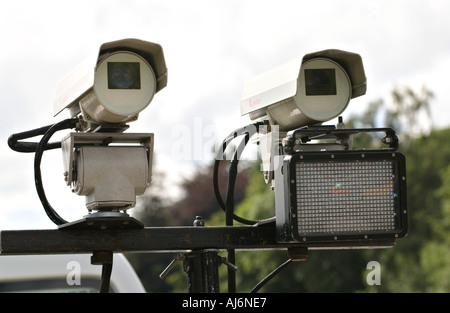 Car Tax Camera Checkpoint in a DVLA operation in South Wales UK GB Stock Photo