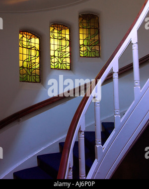 Details of the elegant staircase of the Cafe Americain in Amsterdam Stock Photo
