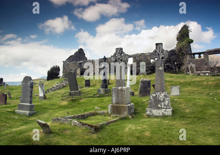 The ruins of Cill Chriosd church near Broadford on the Isle of Skye Stock Photo