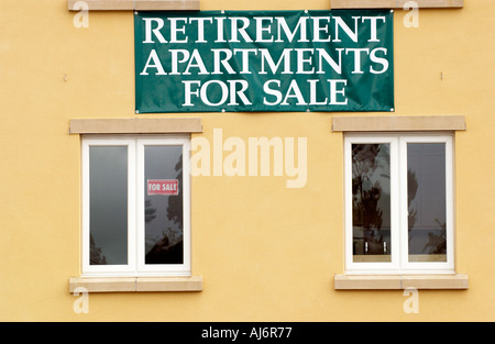 RETIREMENT APARTMENTS FOR SALE on a new development in the rural market town of Brecon Powys Wales UK GB Stock Photo